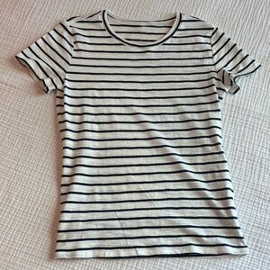 White and Navy Striped Tee